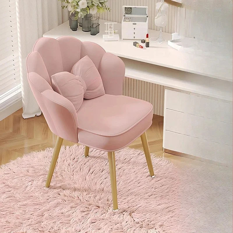 White Items Vanity Stools Luxury Living Room Simple Makeup Light Backrest Girls Modern Lounge Fauteuil Relaxant Home Furniture