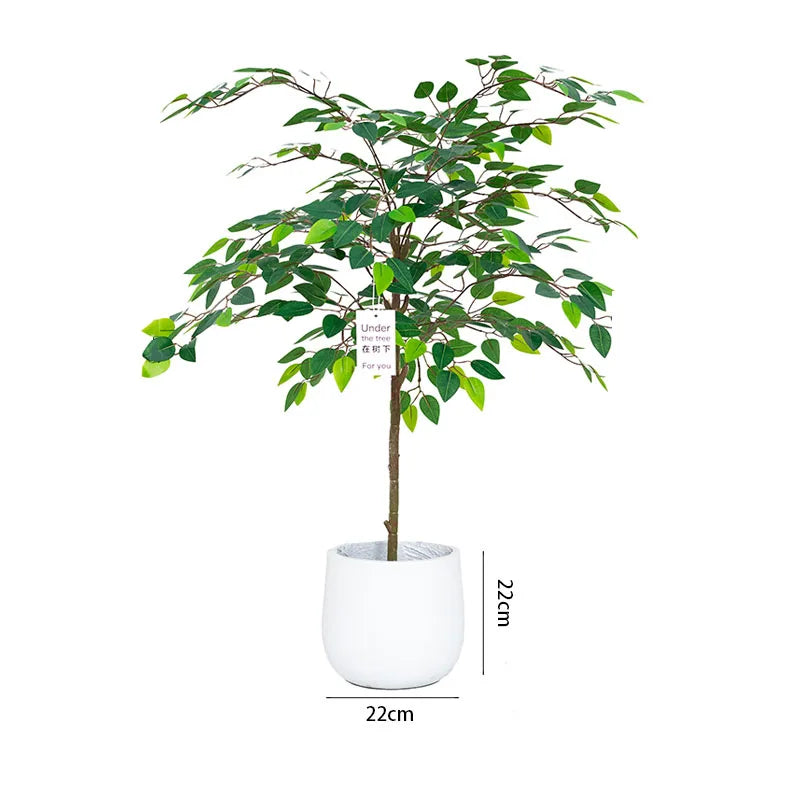70in Ficus Artificial Tree Large Tropical Plants Plastic Fake Leafs Green Real Touch Banyan Tree For Home Garden Room Shop Decor