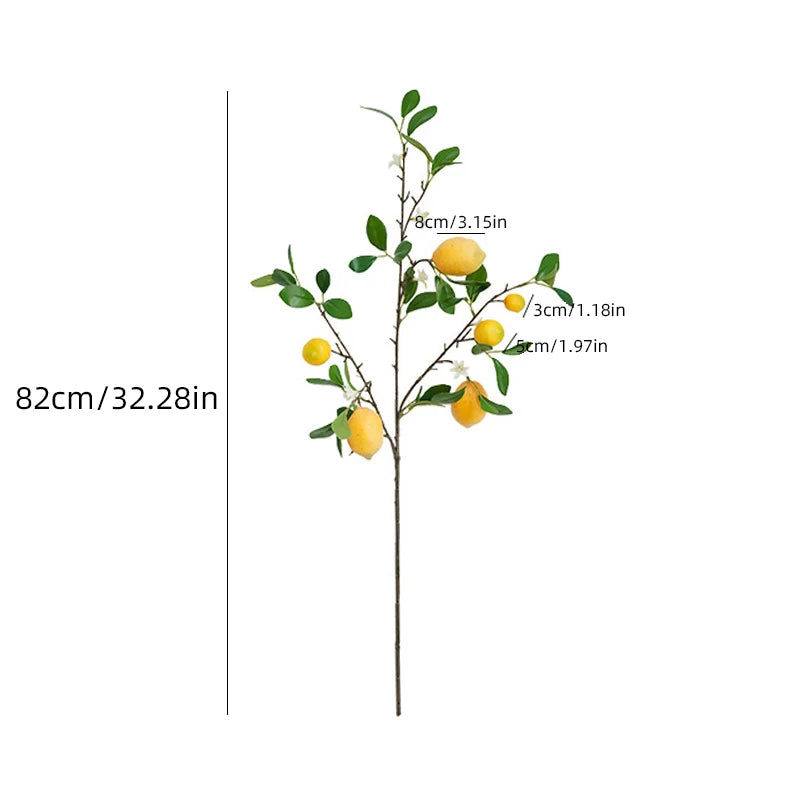 Lemon Branches With Fruit Simulation Green Plants Fresh Home Decoration Photo Props Plastic Fruit Flower Arrangement Fake Flower