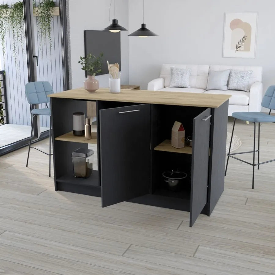 Kitchen Island Padua Kitchen Black Macadamia