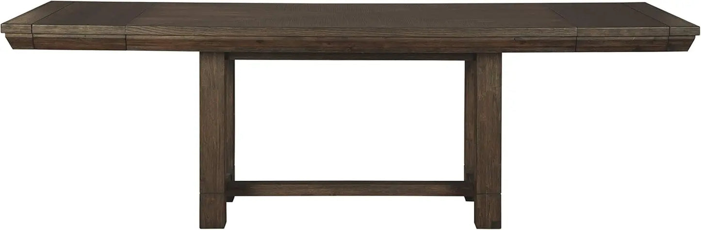 Casual Rectangular Dining Extension Table, Seats up to 8, Dark Brown