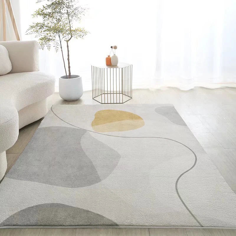 White Rectangle Polyester Rugs For Bedrooms Rug Living Room Anti Slip Foot Mats Soft and Comfortable