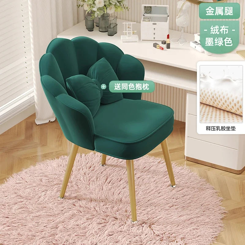 White Items Vanity Stools Luxury Living Room Simple Makeup Light Backrest Girls Modern Lounge Fauteuil Relaxant Home Furniture