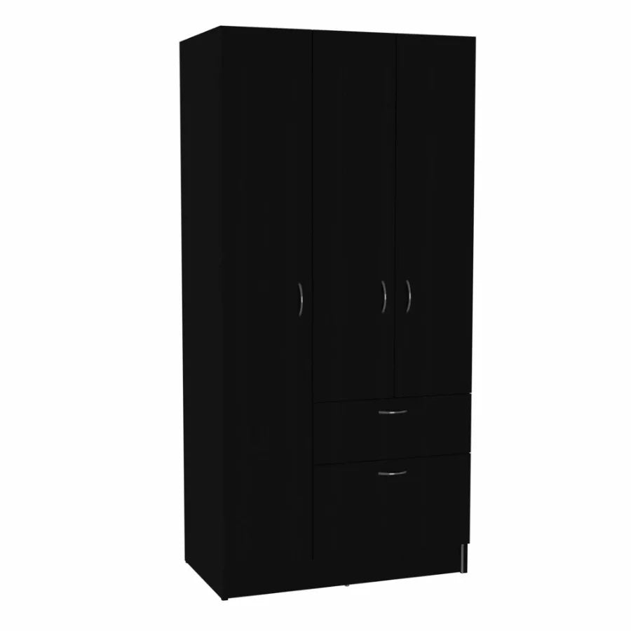 Meredith 1Drawer Rectangle Armoire Black gue and White