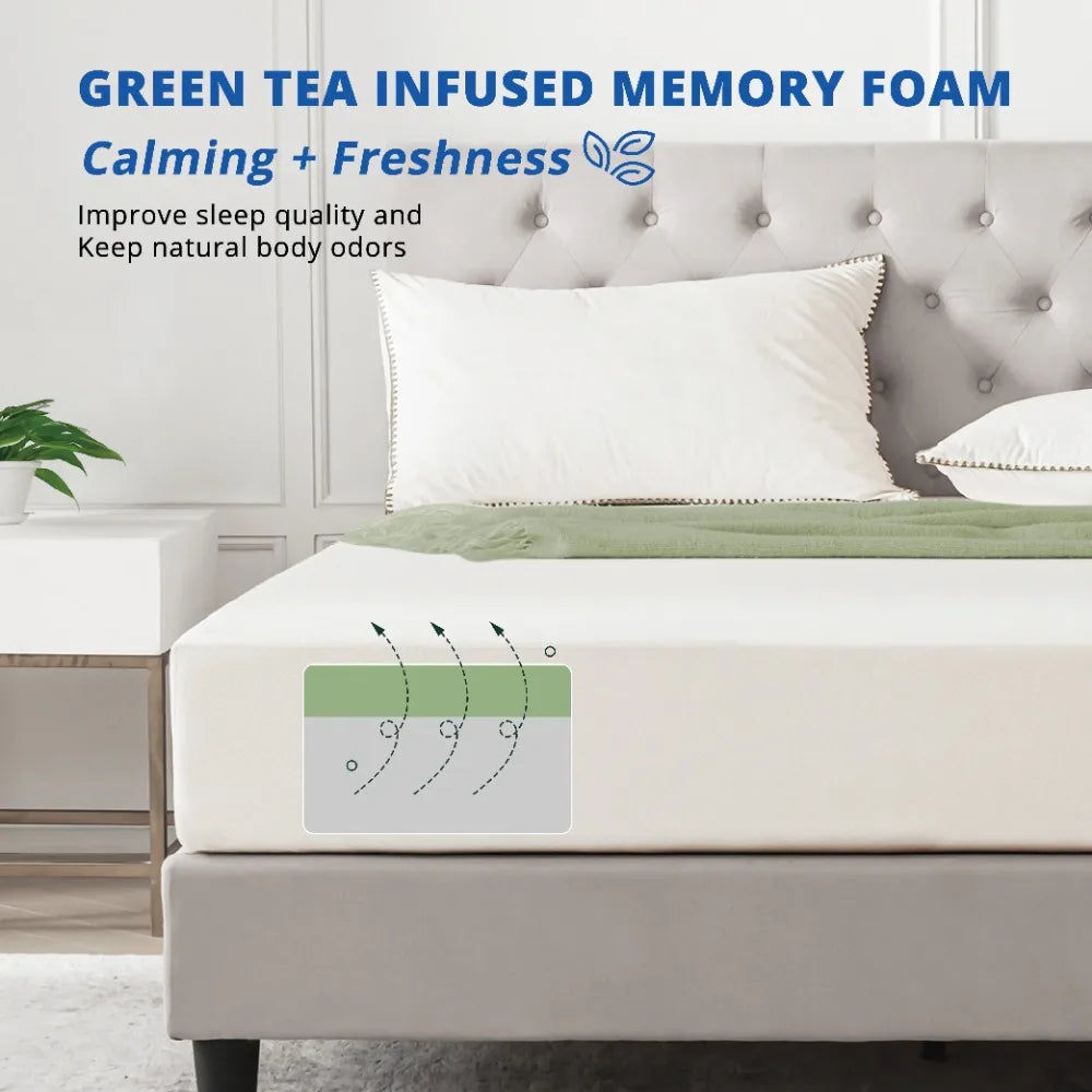 Medium Firm Memory Foam Mattress,  medium feel, breathable cover, 6in - Twin/Full, 8in - Twin/Full/Queen