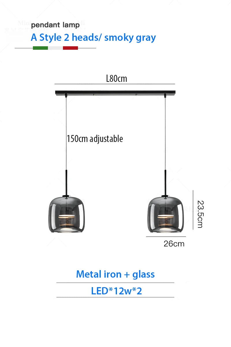 Luxury Designer Glass Chandelier with Adjustable Hanging Cord Elegant Cafe Lighting for Home Dining Room Bedroom Ceiling Fixture