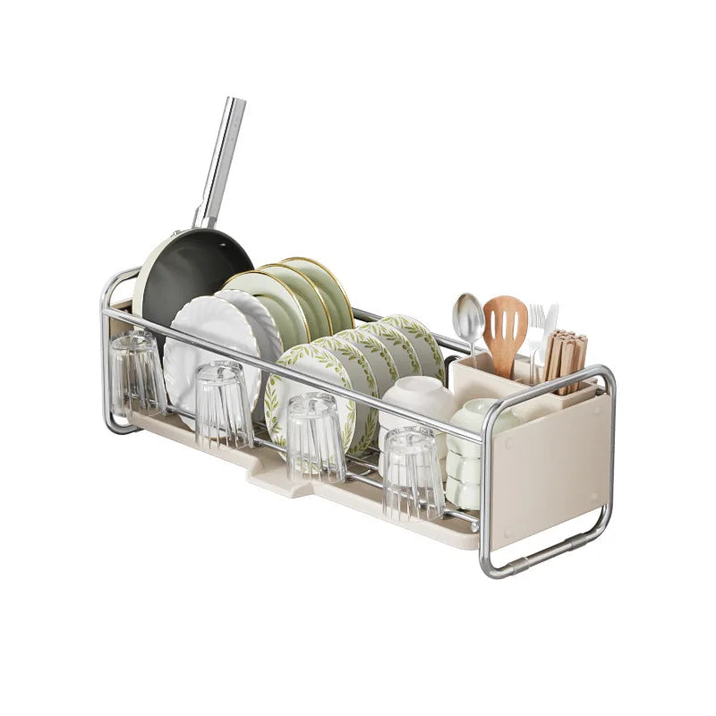 Multifunctional Kitchen Sink Next to The Bowl Drain Tray Rack Sink Storage Dishes Narrow Drying Dishes and Chopsticks Holder