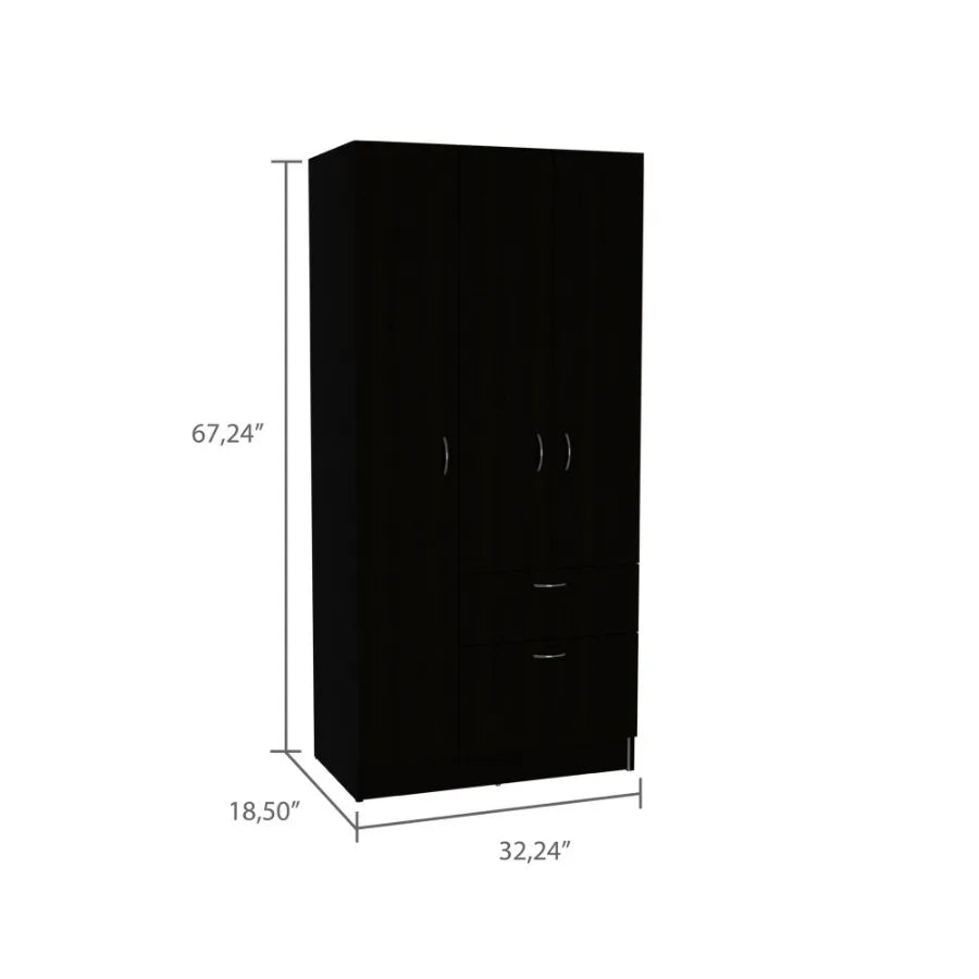 Meredith 1Drawer Rectangle Armoire Black gue and White