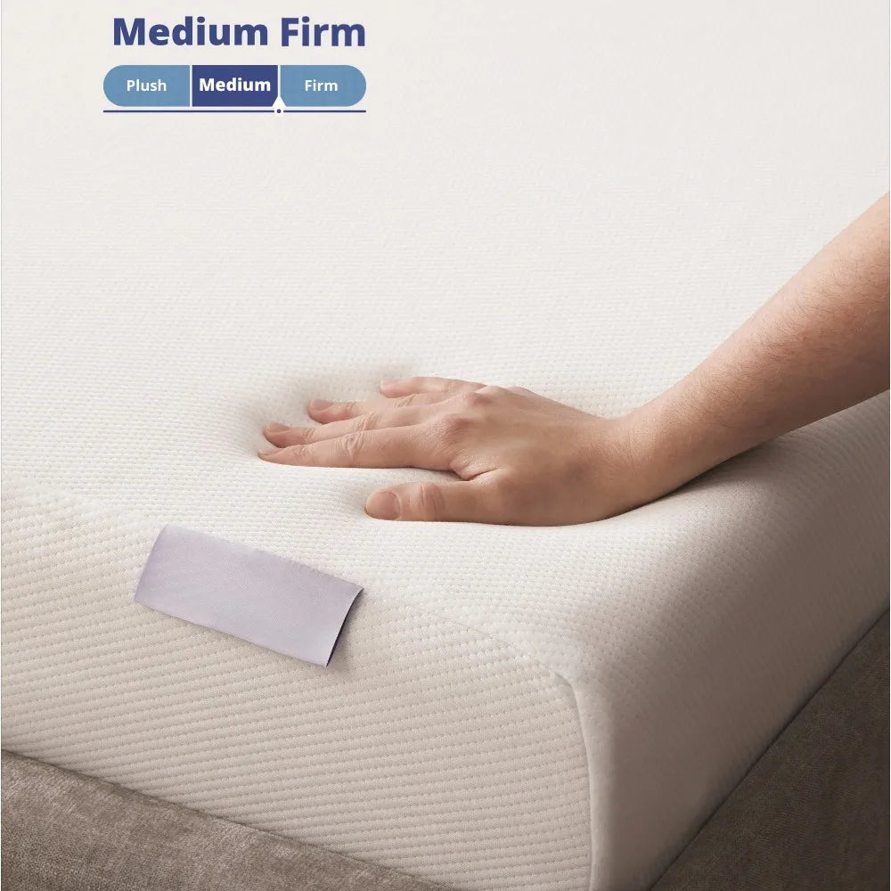 Medium Firm Memory Foam Mattress,  medium feel, breathable cover, 6in - Twin/Full, 8in - Twin/Full/Queen