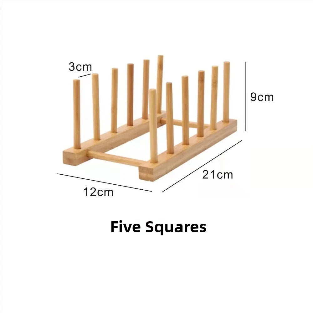 2025 DIY Locker Bamboo Drain Rack Wooden Plate Rack Dish Rack Kitchen Organizer for Plates/Cutting Boards/Plates/Cups/Pot Lid