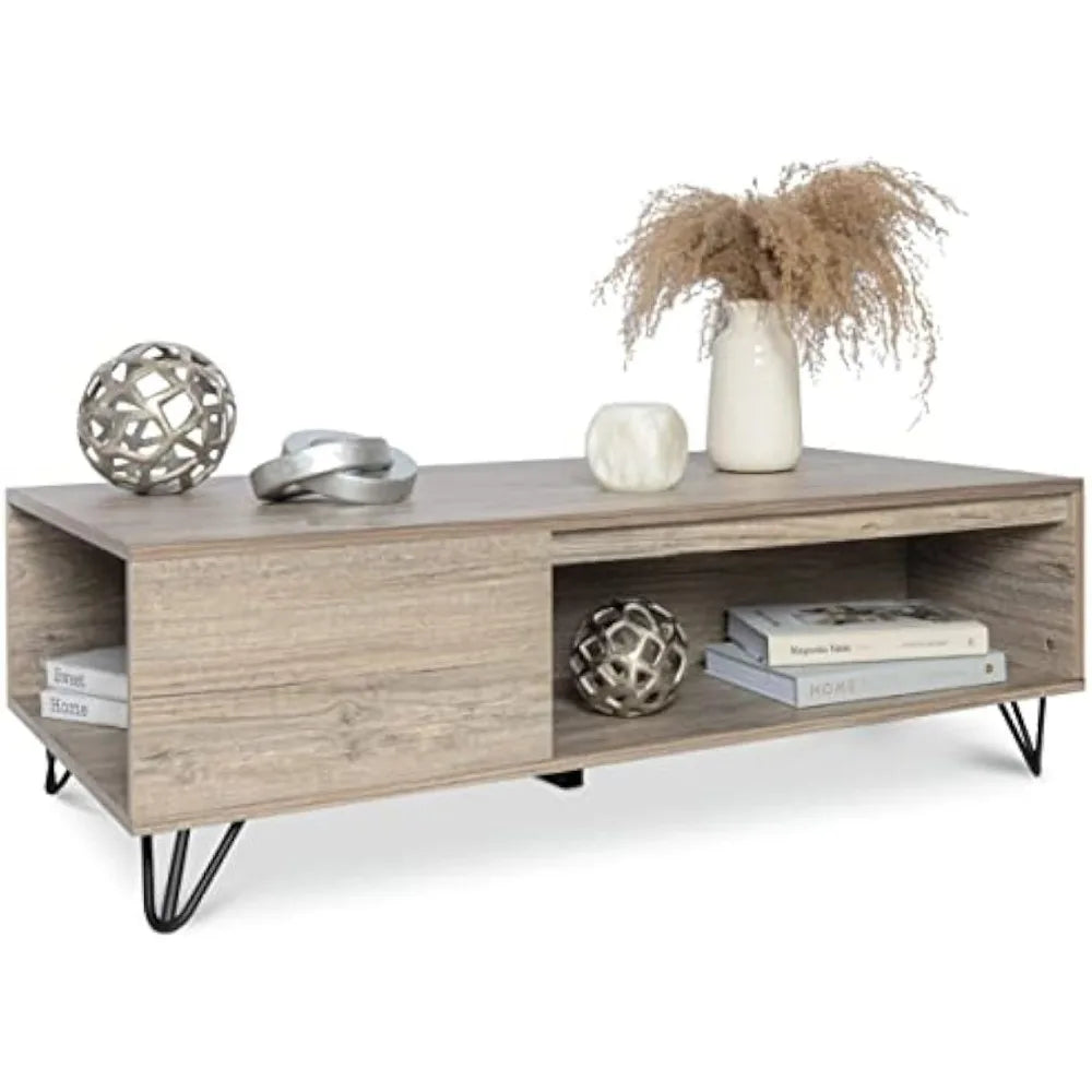 Modern Farmhouse Coffee Table with Storage Grey