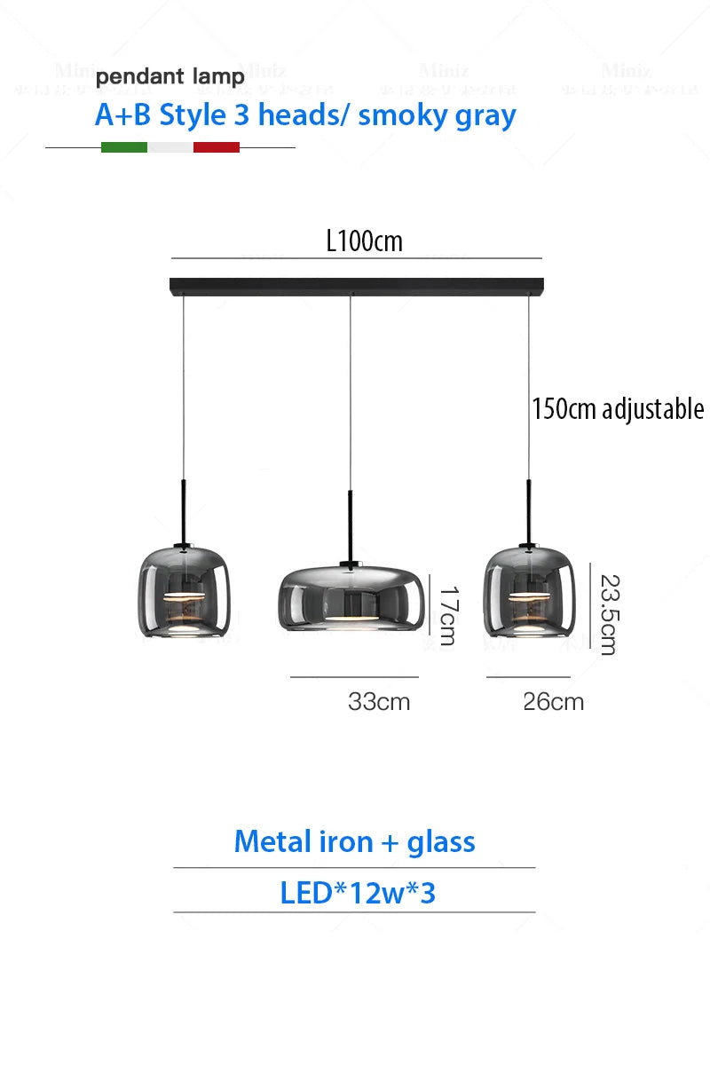 Luxury Designer Glass Chandelier with Adjustable Hanging Cord Elegant Cafe Lighting for Home Dining Room Bedroom Ceiling Fixture