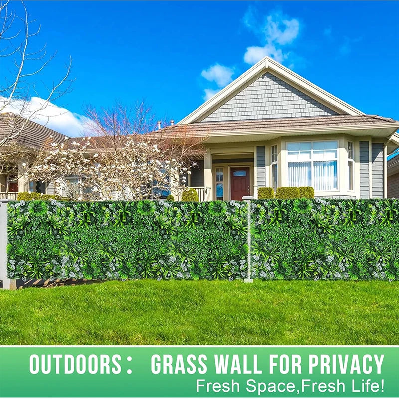 60x40cm Artificial Plant Green Wall Landscape Home Garden Jungle Decor Fake Plants Plastic Lawn Wall Panels Garden Fence Decorat