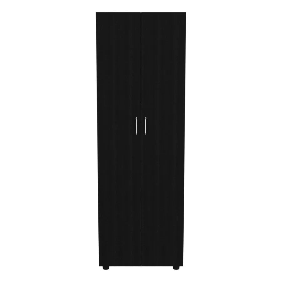 Chagrin 2Shelf Rectangle Armoire Black gue