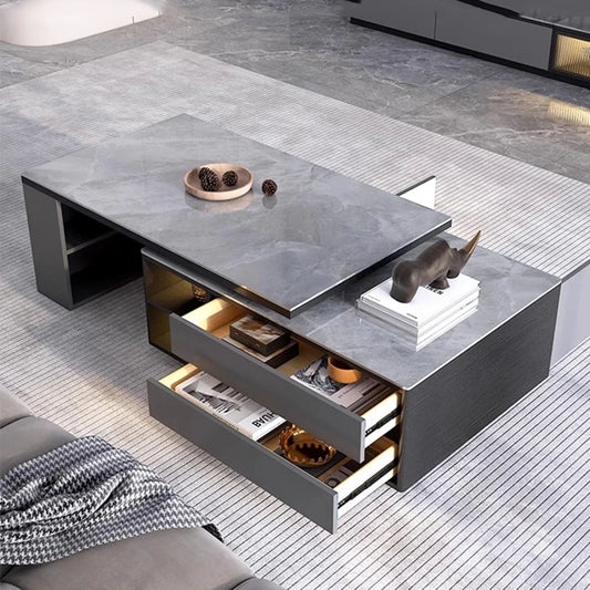 Drawers Luxury Coffee Table Living Room Adjustable Cheap Designer Coffee Table Modern Center Mesa Auxiliar Postmodern Furniture