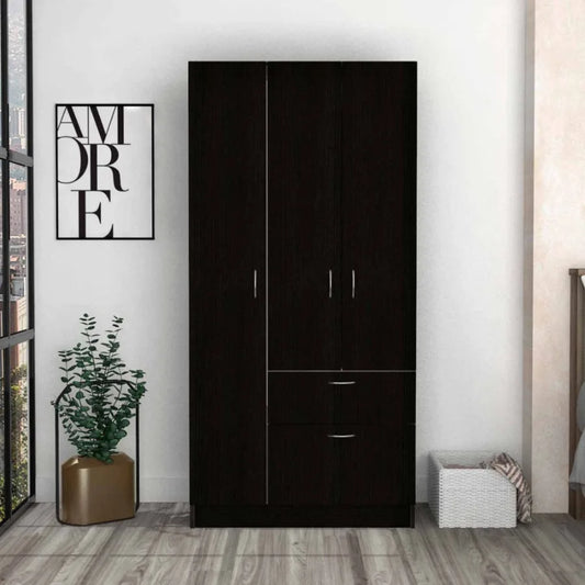 Meredith 1Drawer Rectangle Armoire Black gue and White