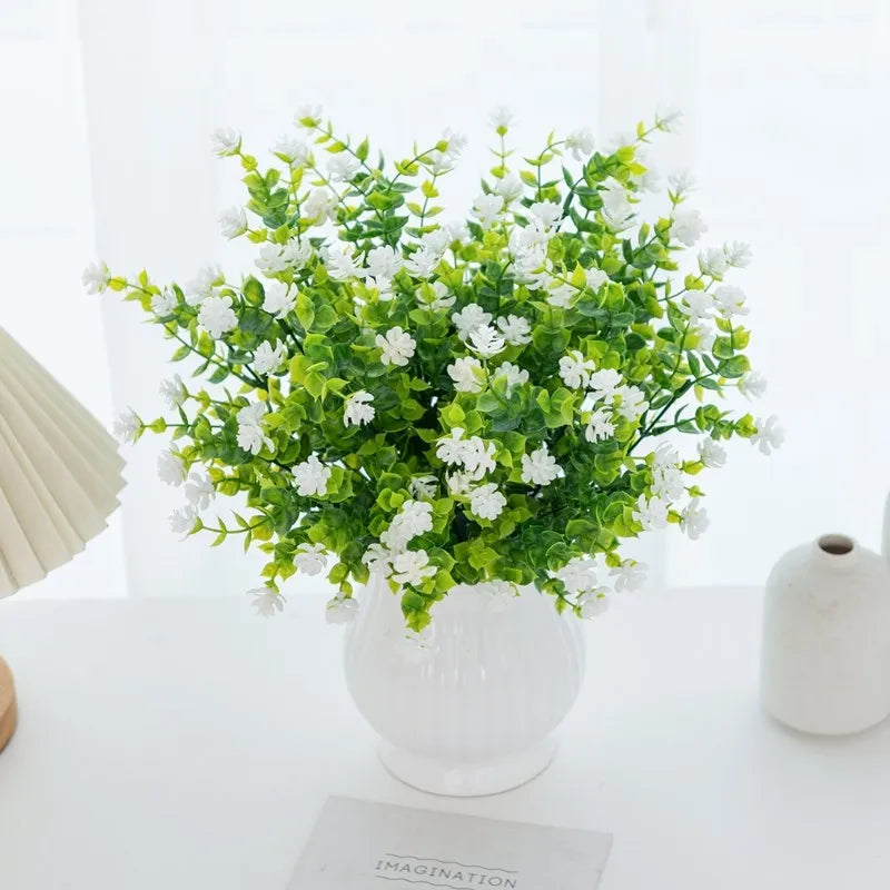 Artificial Plastic flowers Eucalyptus for Wedding outdoor arch Home Floral Arrangement Christmas Festival Decoration Fake Plants
