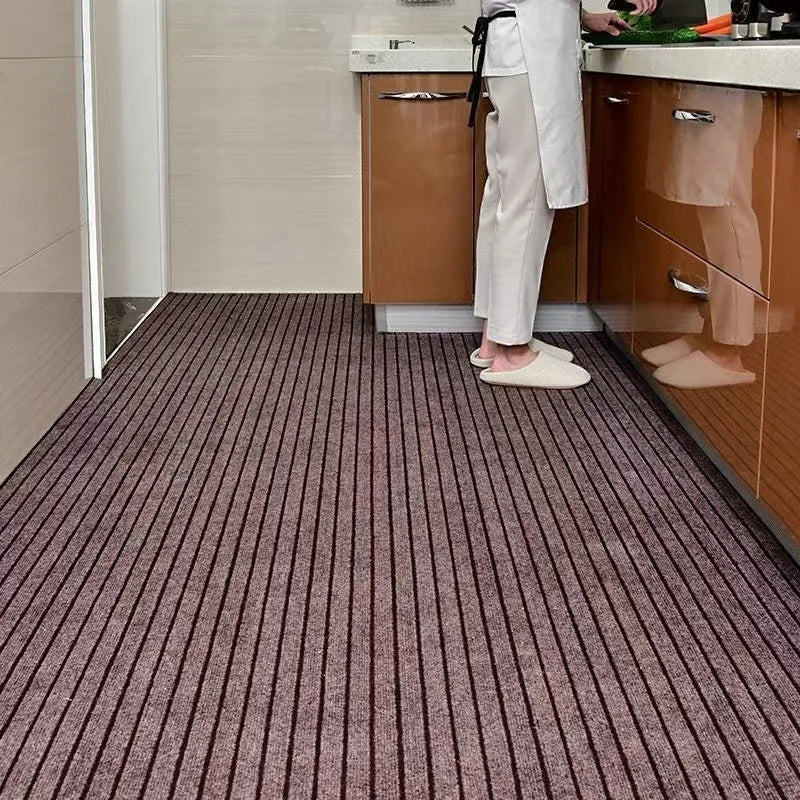 Modern Striped Kitchen Rugs Modern Anti-slip Entrance Door Floor Mat Scalable Carpet Home Decoration for Hallway Office Corridor