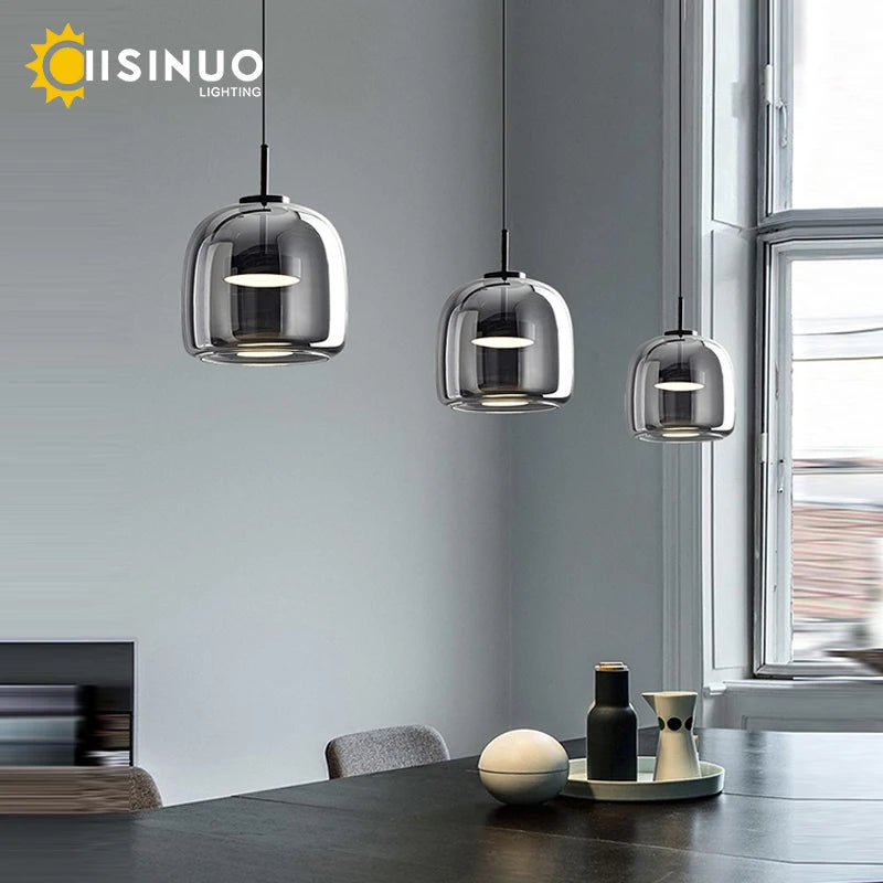 Luxury Designer Glass Chandelier with Adjustable Hanging Cord Elegant Cafe Lighting for Home Dining Room Bedroom Ceiling Fixture