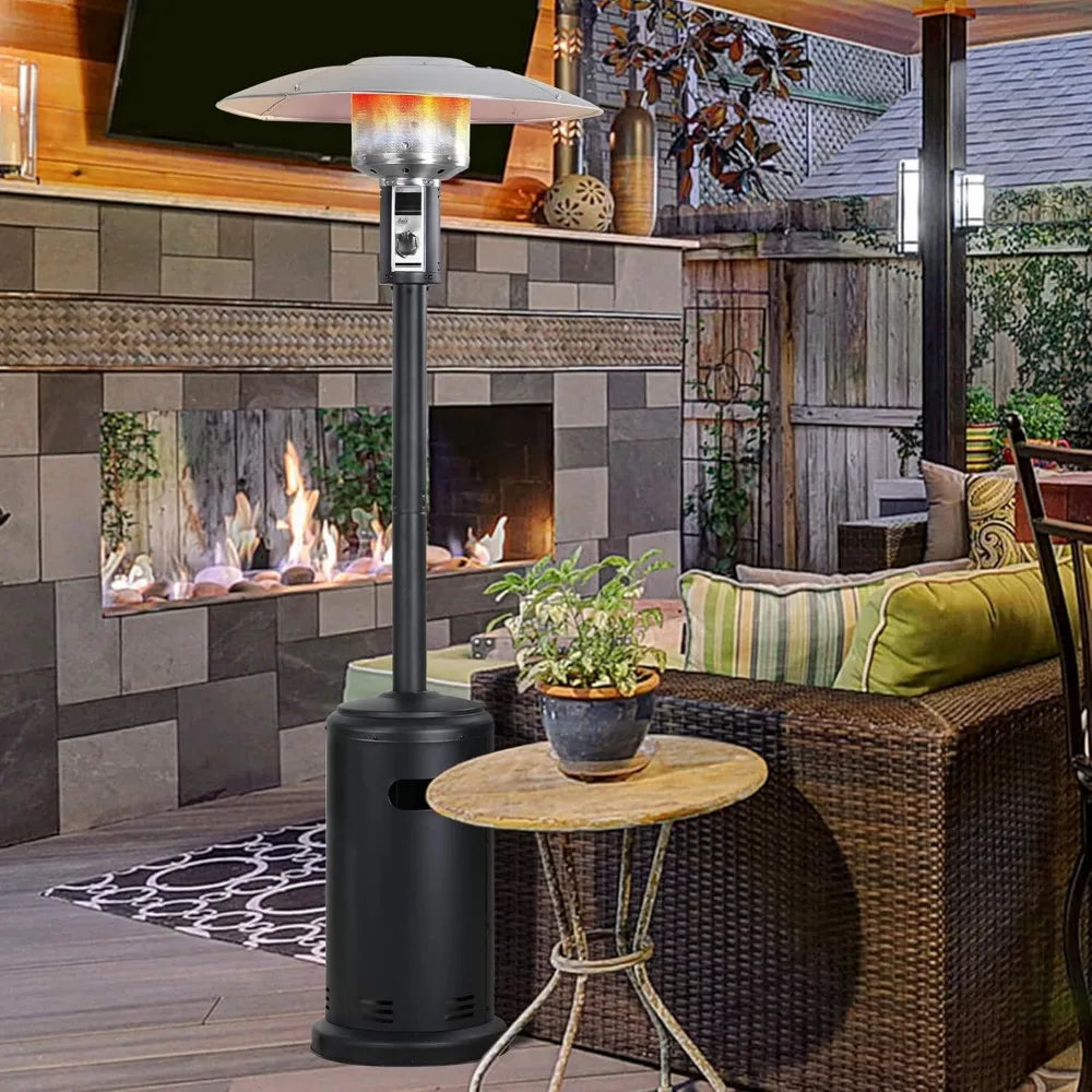 Patio Heater  Outdoors Gas Patio Heaters Tall Standing Patio Heater Commercial Outdoor Heater (Black)