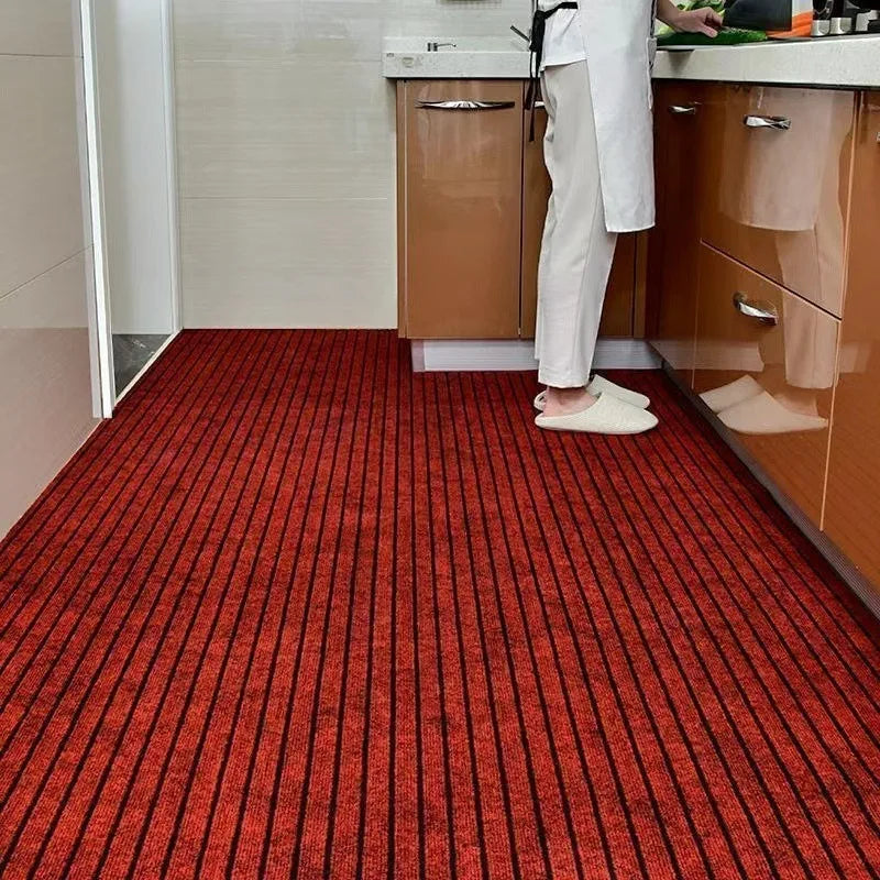 Modern Striped Kitchen Rugs Modern Anti-slip Entrance Door Floor Mat Scalable Carpet Home Decoration for Hallway Office Corridor