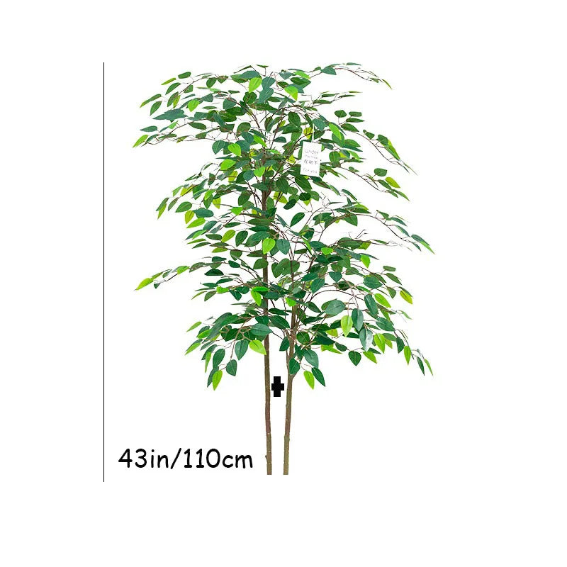 70in Ficus Artificial Tree Large Tropical Plants Plastic Fake Leafs Green Real Touch Banyan Tree For Home Garden Room Shop Decor