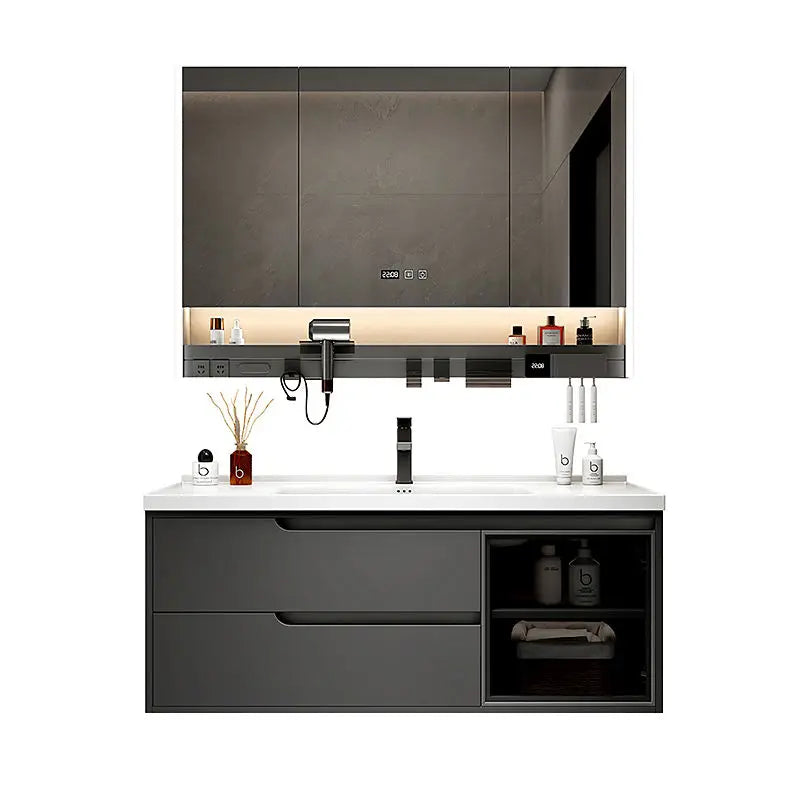 Modern Simple Bathroom Vanities Solid Wood Light Vanity Vanity Bathroom Vanities Partition Drawer Mobiletto Bagno Furniture