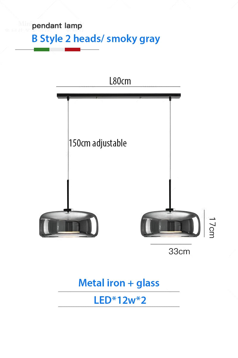 Luxury Designer Glass Chandelier with Adjustable Hanging Cord Elegant Cafe Lighting for Home Dining Room Bedroom Ceiling Fixture