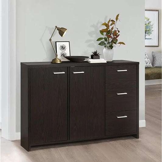 - Sideboard Buffet Storage Cabinet For Kitchen Dining Room Entryway, Oak Chocolate