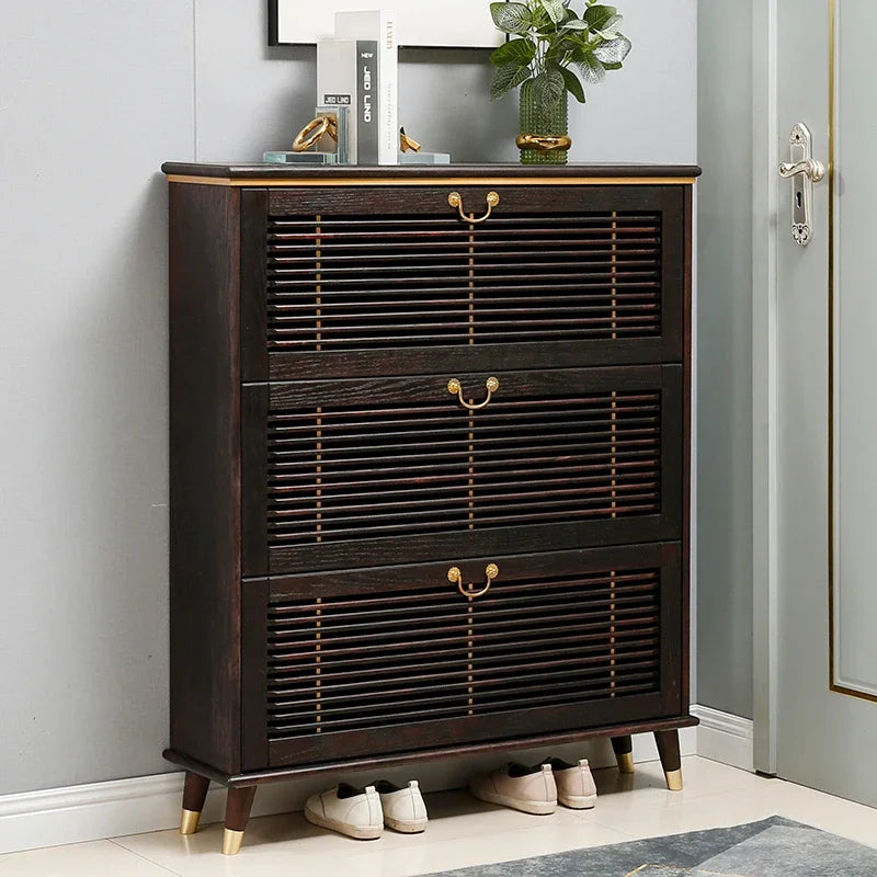 Entrance Hall Box Shoe Cabinet Organizer Storage Mobile Bedroom Shoe Shelf Slippers Vertical Wooden Zapatero Entrance Furniture