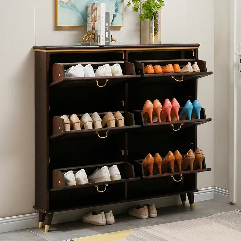 Entrance Hall Box Shoe Cabinet Organizer Storage Mobile Bedroom Shoe Shelf Slippers Vertical Wooden Zapatero Entrance Furniture