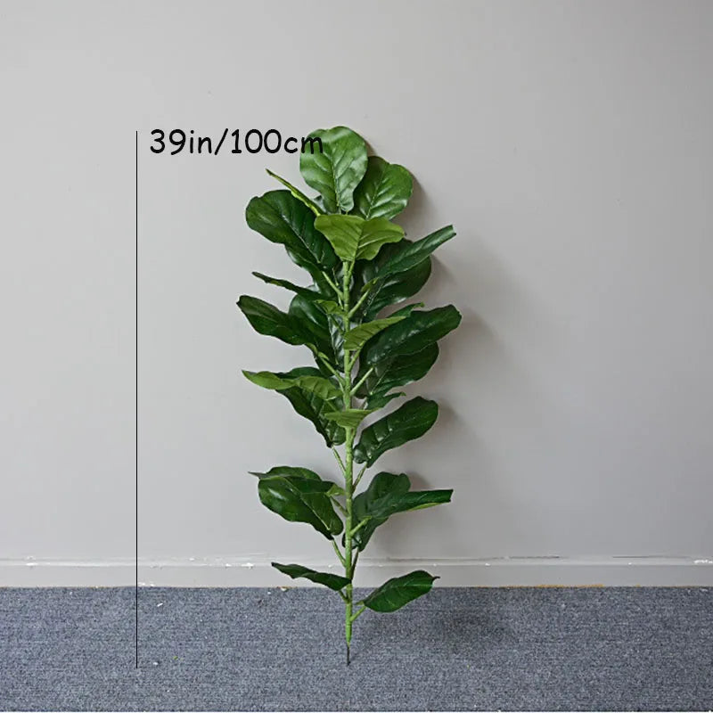 70in Ficus Artificial Tree Large Tropical Plants Plastic Fake Leafs Green Real Touch Banyan Tree For Home Garden Room Shop Decor