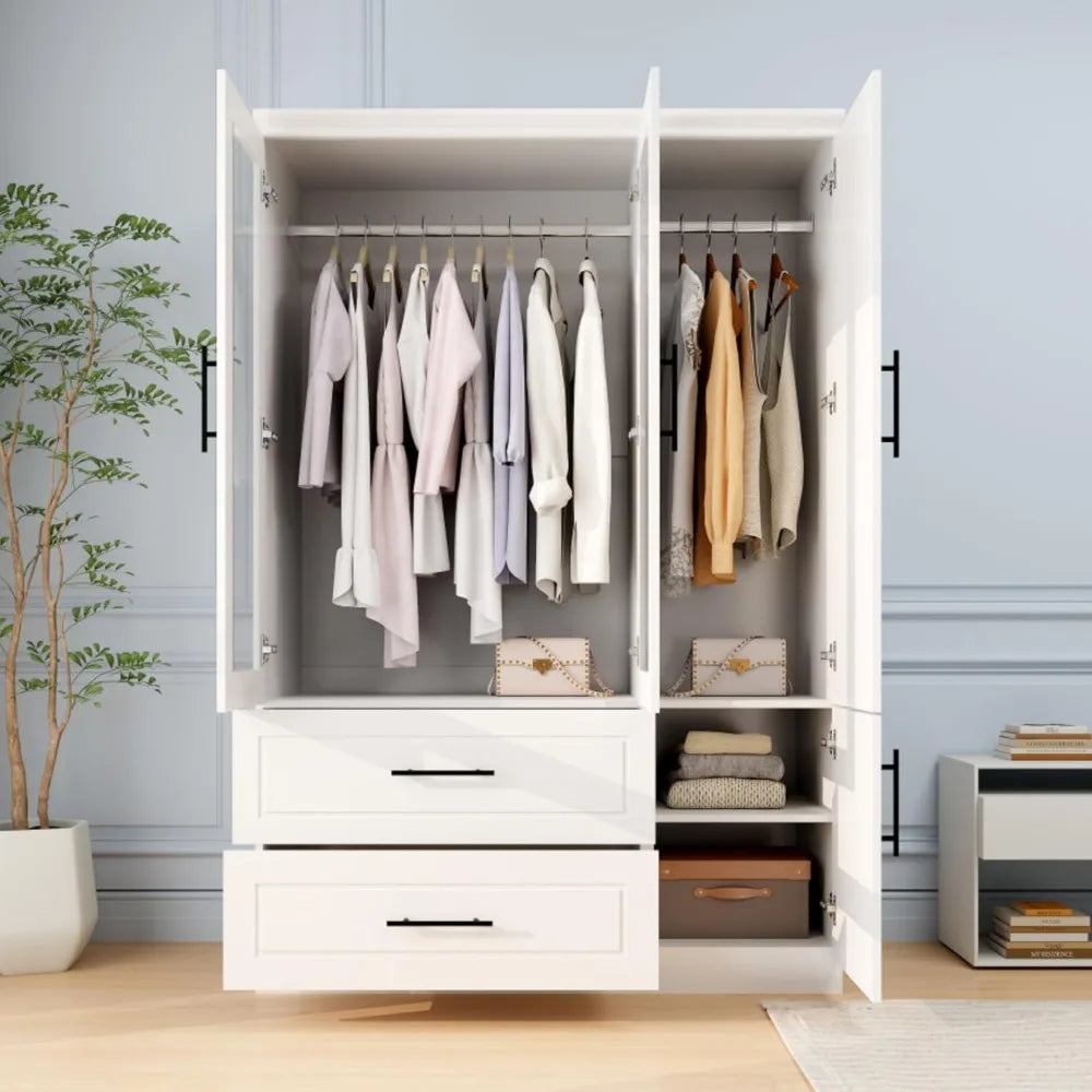 Wardrobe, Wardrobe Closet with Door, Armoire Wardrobe Closet with Mirror, Closets with Drawer for Bedroom, Armoire and Wardrobe