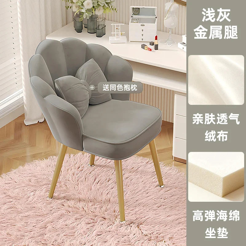 White Items Vanity Stools Luxury Living Room Simple Makeup Light Backrest Girls Modern Lounge Fauteuil Relaxant Home Furniture