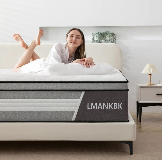 King Mattress, 12 Inch Innerspring Hybrid Mattress in a Box with Gel Memory Foam, Individually Wrapped Encased Coil Pocket Sprin