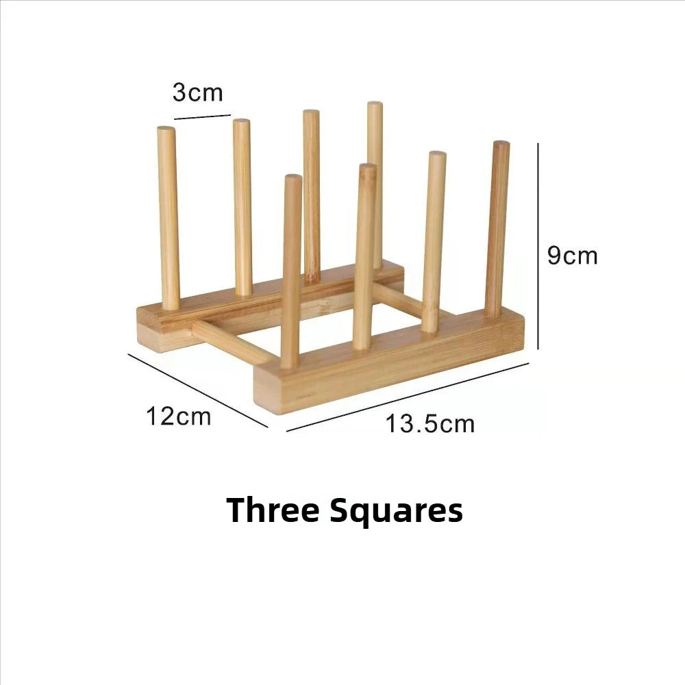 2025 DIY Locker Bamboo Drain Rack Wooden Plate Rack Dish Rack Kitchen Organizer for Plates/Cutting Boards/Plates/Cups/Pot Lid