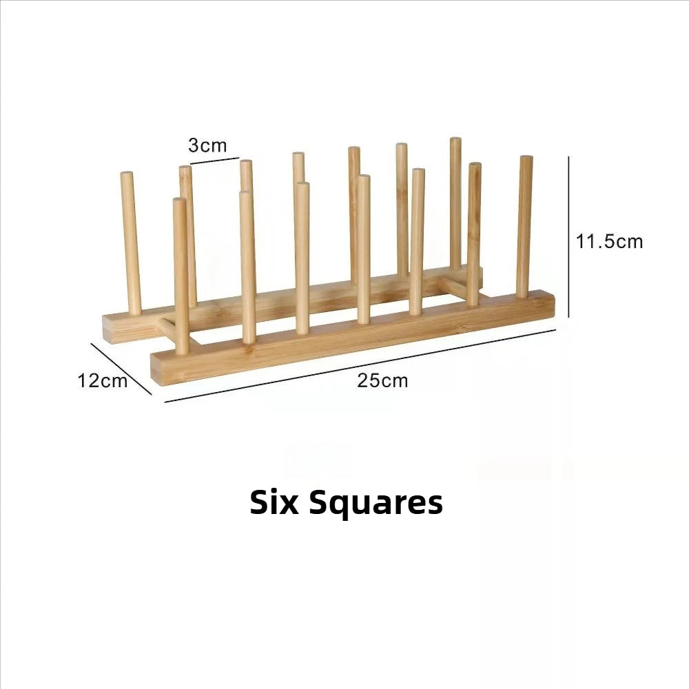 2025 DIY Locker Bamboo Drain Rack Wooden Plate Rack Dish Rack Kitchen Organizer for Plates/Cutting Boards/Plates/Cups/Pot Lid