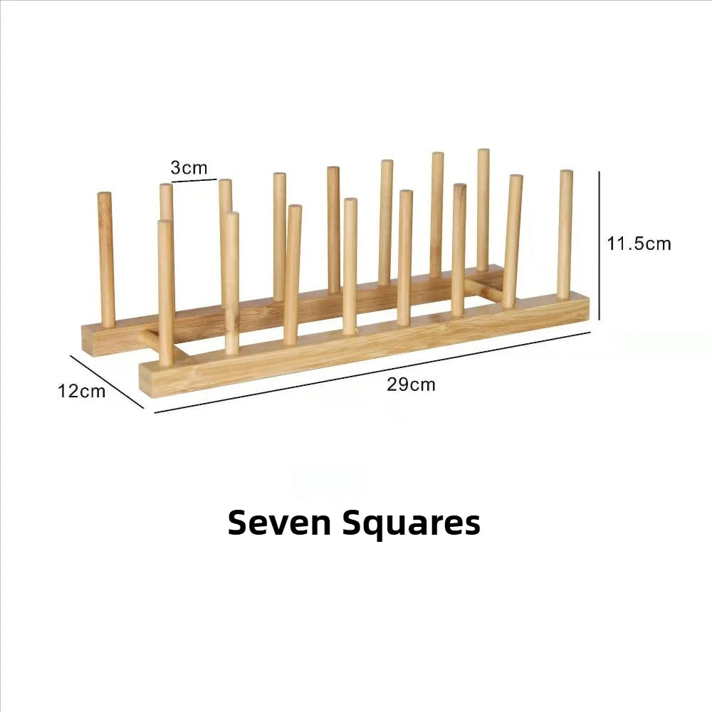 2025 DIY Locker Bamboo Drain Rack Wooden Plate Rack Dish Rack Kitchen Organizer for Plates/Cutting Boards/Plates/Cups/Pot Lid