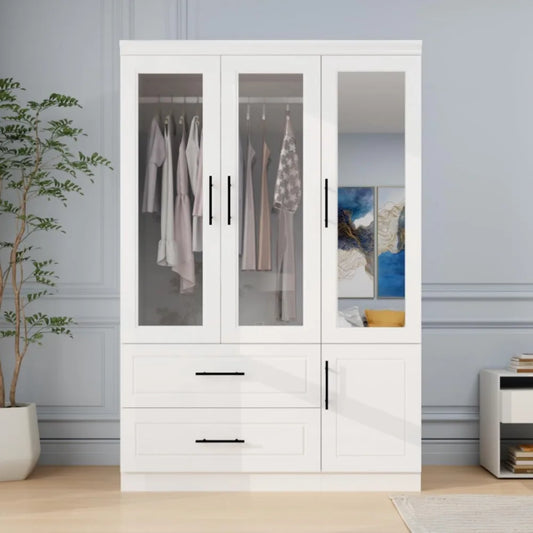 Wardrobe, Wardrobe Closet with Door, Armoire Wardrobe Closet with Mirror, Closets with Drawer for Bedroom, Armoire and Wardrobe