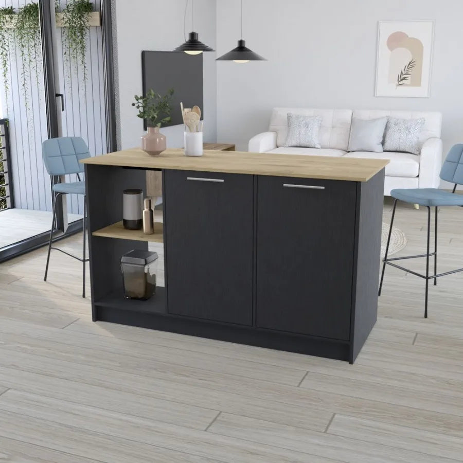 Kitchen Island Padua Kitchen Black Macadamia