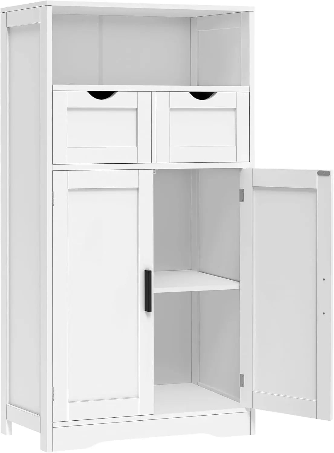 Kitchen Cabinet, 2 Drawers & 2 Adjustable Shelves, Bathroom Cabinet with Doors, Cupboard, Easy to Assemble, Cabinets Kitchen
