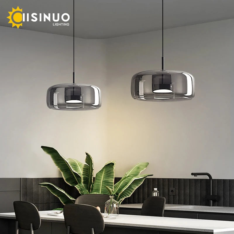 Luxury Designer Glass Chandelier with Adjustable Hanging Cord Elegant Cafe Lighting for Home Dining Room Bedroom Ceiling Fixture