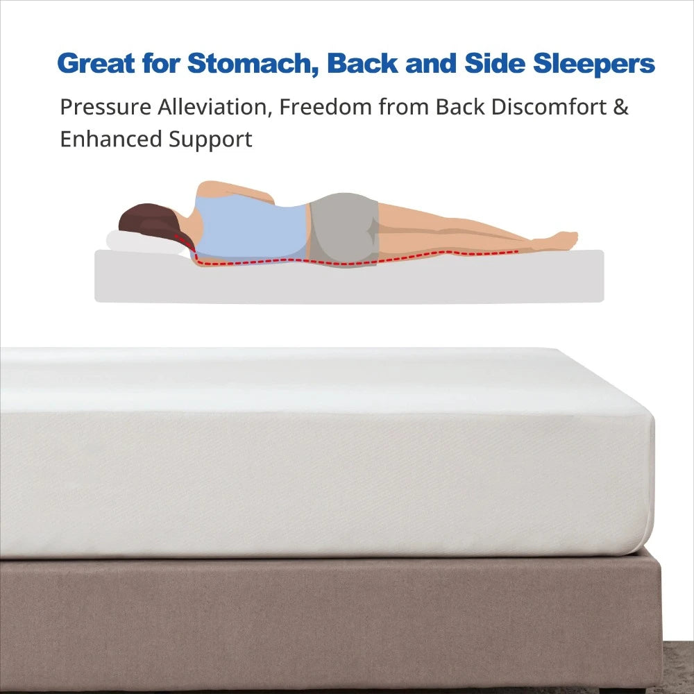 Medium Firm Memory Foam Mattress,  medium feel, breathable cover, 6in - Twin/Full, 8in - Twin/Full/Queen