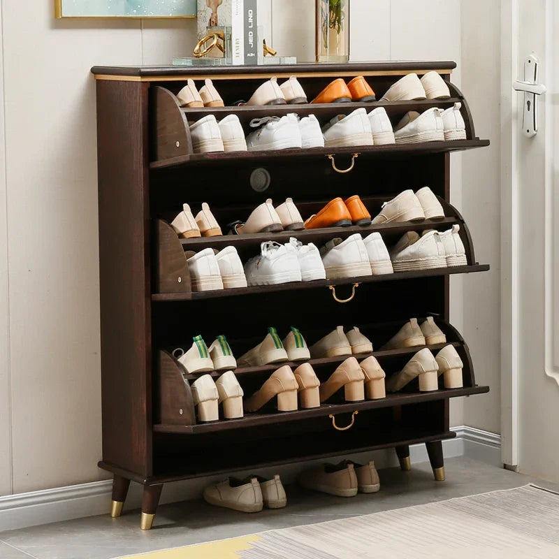 Entrance Hall Box Shoe Cabinet Organizer Storage Mobile Bedroom Shoe Shelf Slippers Vertical Wooden Zapatero Entrance Furniture