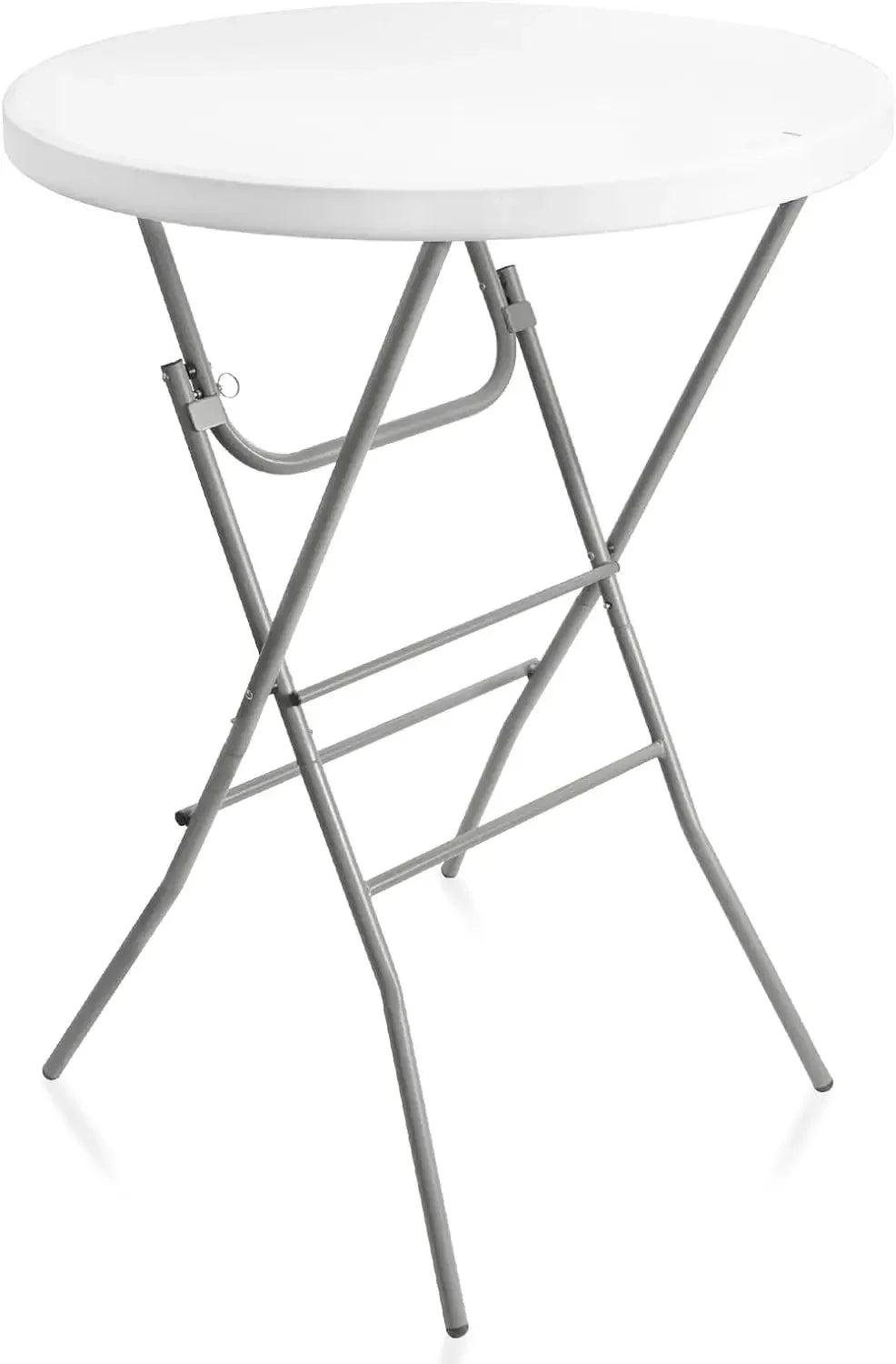 Cocktail Table 28in High Top Round Folding Indoor Outdoor, Plastic Bar Height Foldable Bistro Tall Table for Party, Patio,