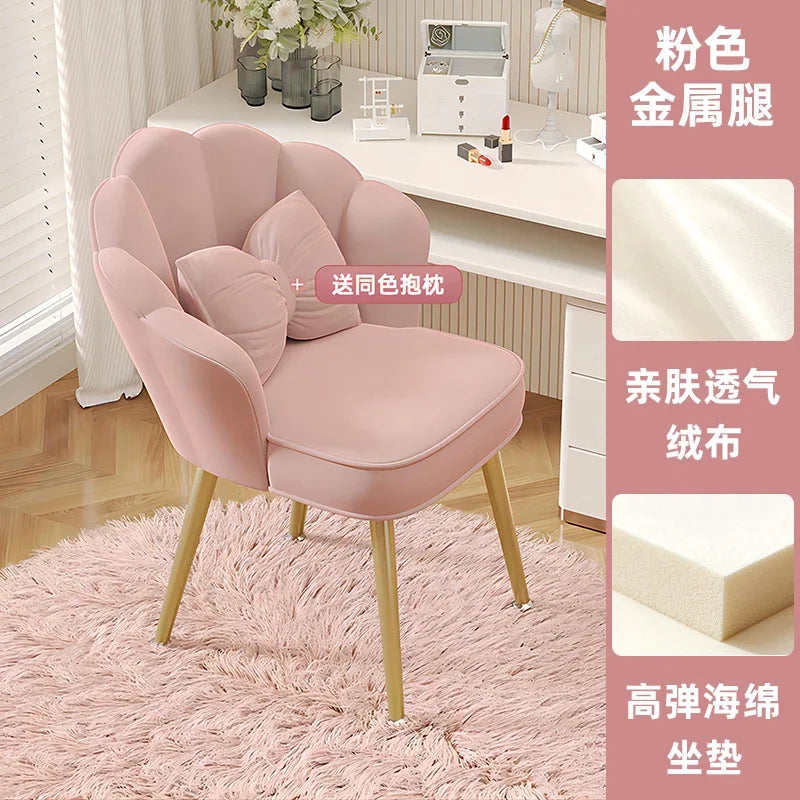 White Items Vanity Stools Luxury Living Room Simple Makeup Light Backrest Girls Modern Lounge Fauteuil Relaxant Home Furniture