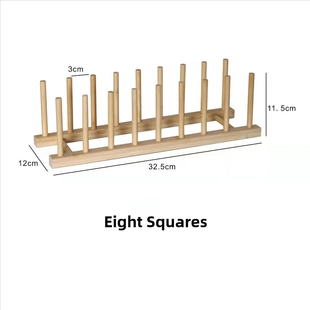 2025 DIY Locker Bamboo Drain Rack Wooden Plate Rack Dish Rack Kitchen Organizer for Plates/Cutting Boards/Plates/Cups/Pot Lid