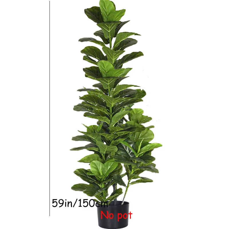 150cm Tropical Tree Large Artificial Fiddle Leaf Fig Tree Fake Ficus Lyrata Plant Faux Plants for Home Office Garden Decoration