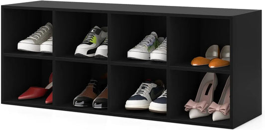 Shoe Bench 8 Cubes, 40"" Entryway Bench With Storage, 8-Cubby Shoe Rack, Shoe Organizer Storage Cabinet For Entryway, Hallway,