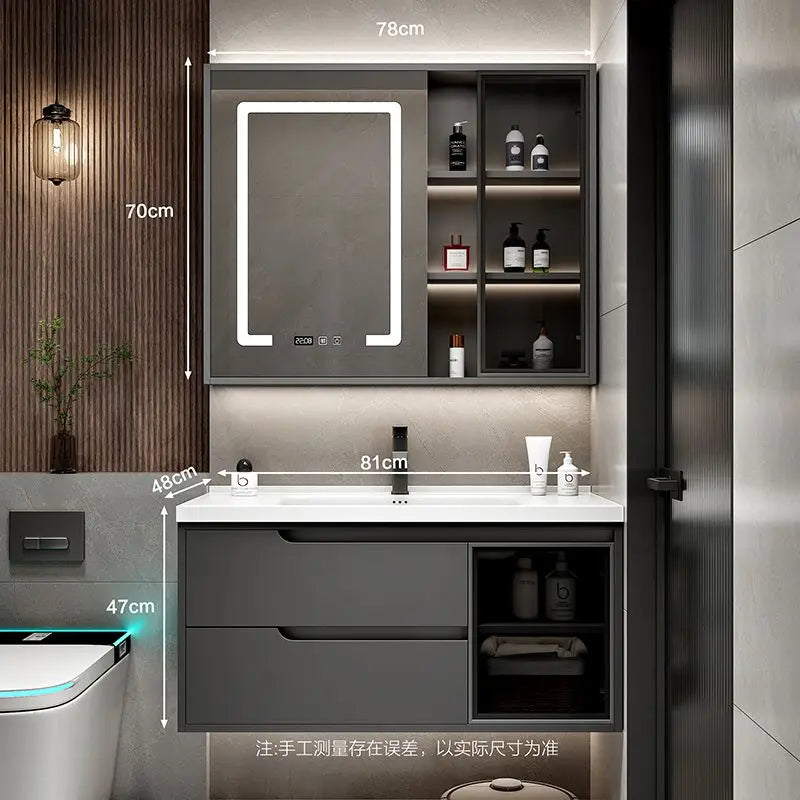 Modern Simple Bathroom Vanities Solid Wood Light Vanity Vanity Bathroom Vanities Partition Drawer Mobiletto Bagno Furniture
